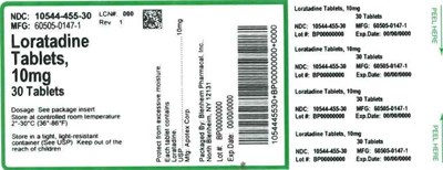 Label (Label Loratadine Tabs 10mg Bpi(10544 455 30) Apotex(60505 0147 1) Rev1)